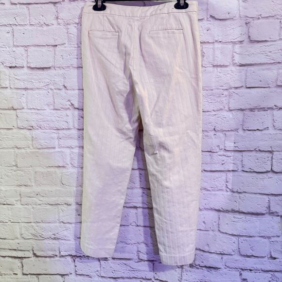 Banana Republic cotton/Hemp off white patterned Ankle Martin pants Sz 4 - Picture 4 of 8